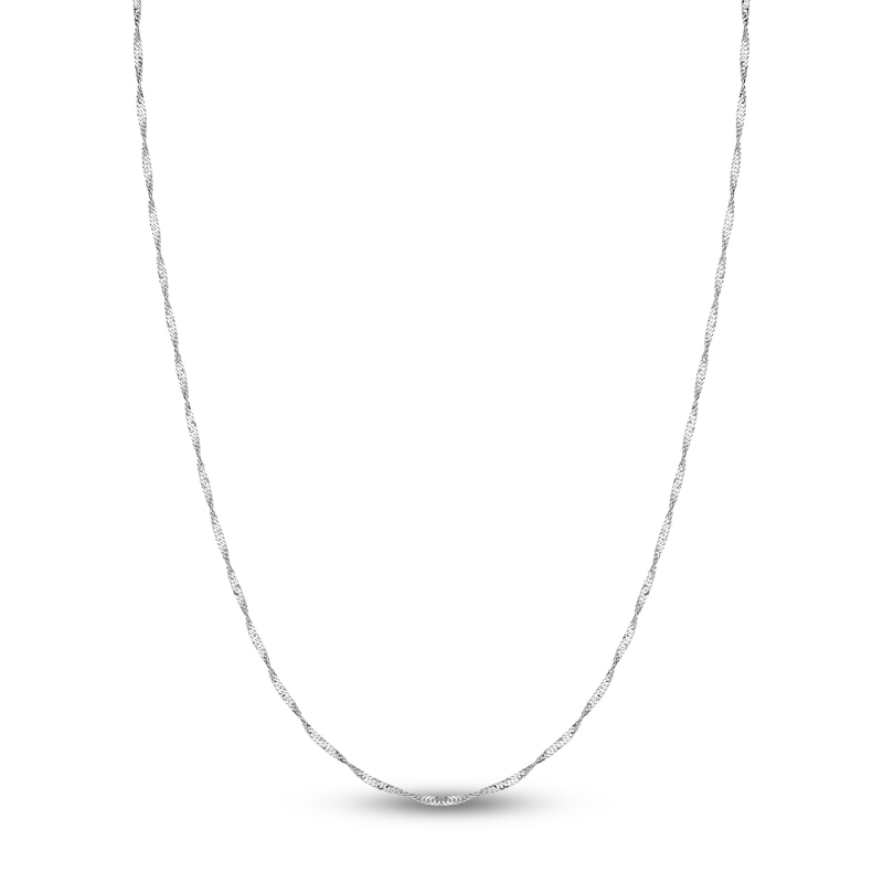 Solid Singapore Chain Necklace 14K Gold 24" 1.7mm