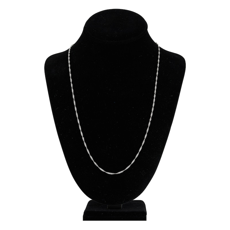 Main Image 4 of Solid Singapore Chain Necklace 14K White Gold 24&quot; 1.7mm