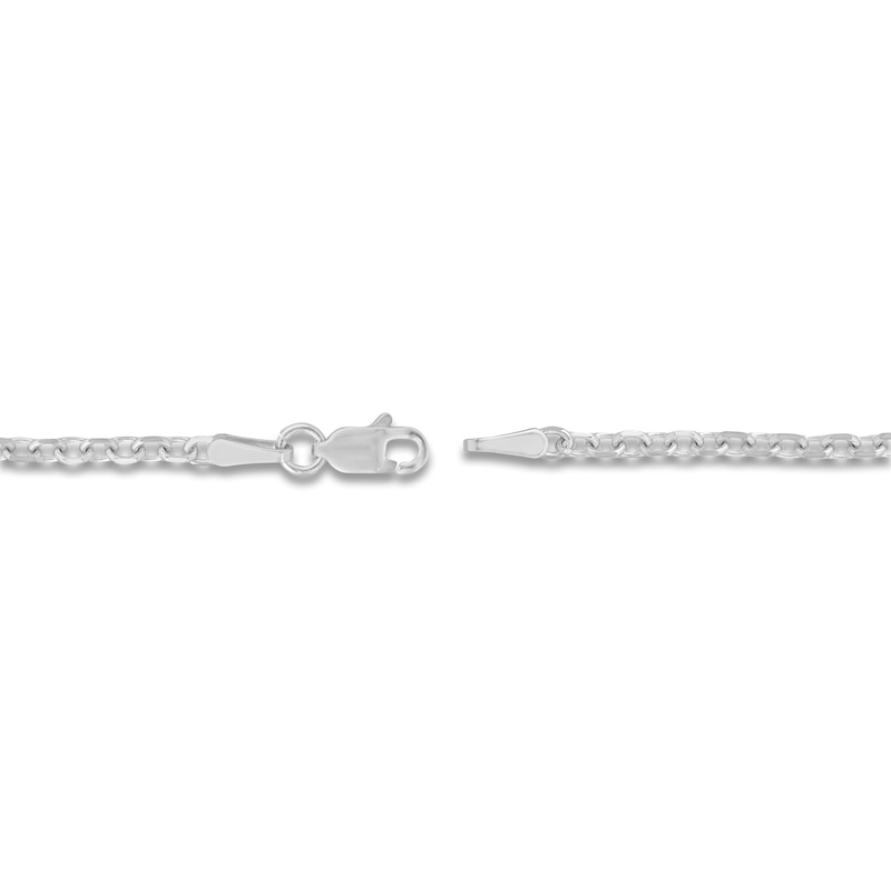 Main Image 3 of Diamond-Cut Solid Cable Chain Necklace 14K White Gold 18&quot; 2.3mm