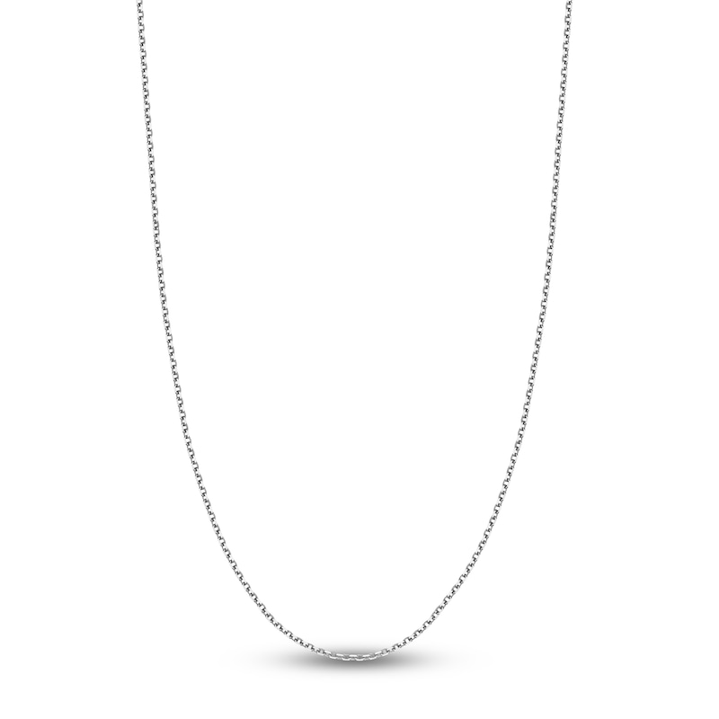 Diamond-Cut Solid Cable Chain Necklace 14K White Gold 20" 2.3mm