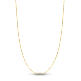 Diamond-Cut Solid Cable Chain Necklace 14K Yellow Gold 18&quot; 2.3mm