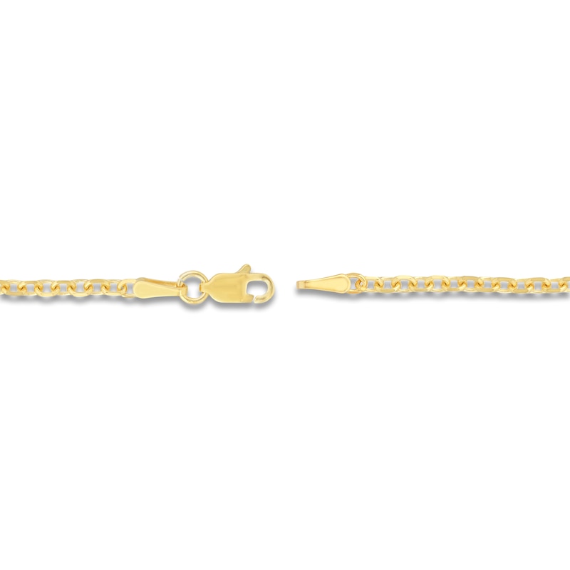 Diamond-Cut Solid Cable Chain Necklace 14K Yellow Gold 18" 2.3mm