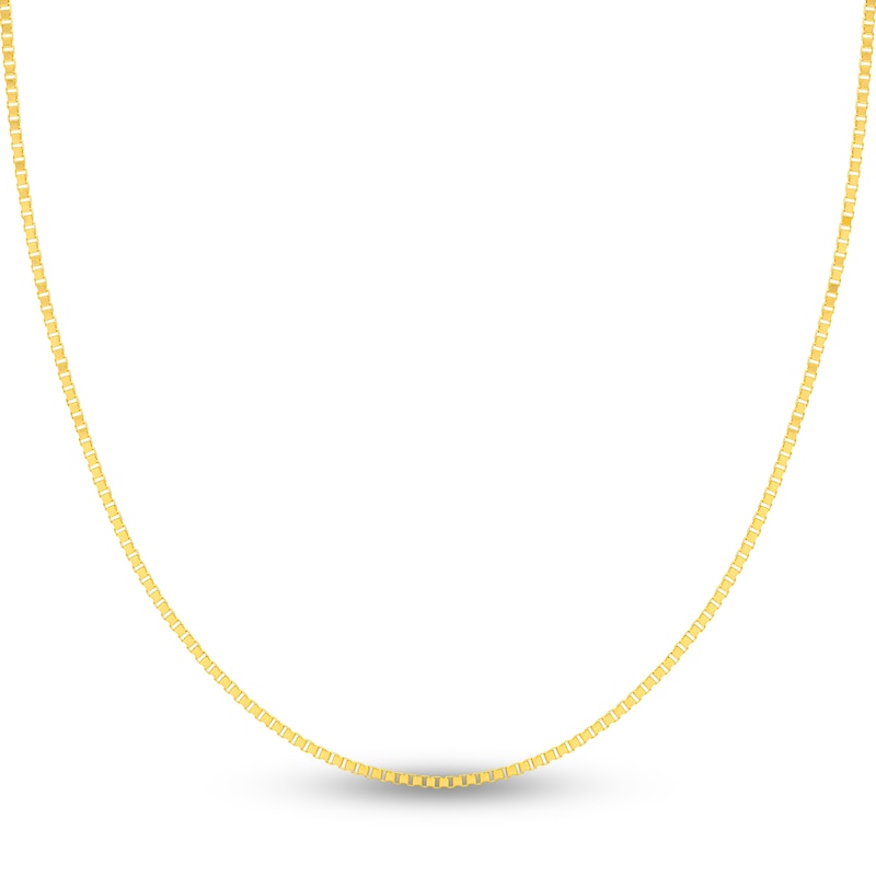 Solid Box Chain Necklace 14K Yellow Gold 30" 1.2mm