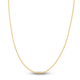 Hollow Square Wheat Chain Necklace 14K Yellow Gold 18&quot; 2.2mm