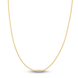 Hollow Square Wheat Chain Necklace 14K Yellow Gold 20&quot; 2.2mm