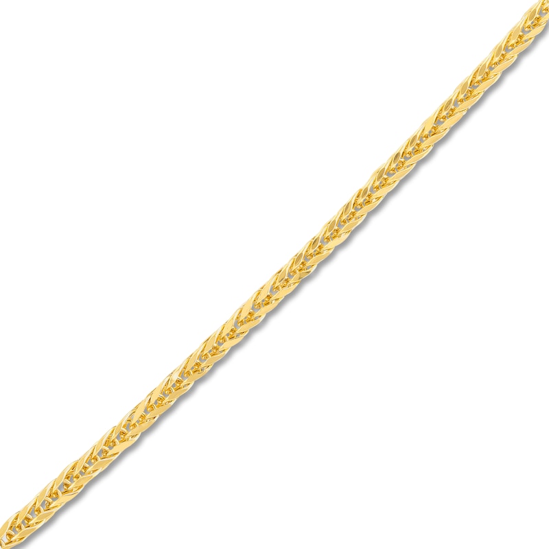 Hollow Square Wheat Chain Necklace 14K Yellow Gold 20" 2.2mm