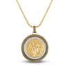 Thumbnail Image 1 of 1933 by Esquire Men's Saint Christopher Diamond Pendant 1/3 ct tw Round 14K Yellow Gold-Plated Sterling Silver 22&quot;