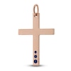 Thumbnail Image 1 of Marco Dal Maso Men's Blue Dot Cross Charm Blue Enamel Sterling Silver/18K Rose Gold-Plated