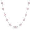 Thumbnail Image 1 of Freshwater Pink Cultured Pearl Station Necklace 14K White Gold