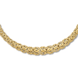 Graduated Byzantine Chain Necklace 14K Yellow Gold 17.25&quot;