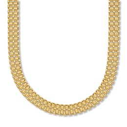 Basket Weave Necklace 14K Yellow Gold 17&quot;