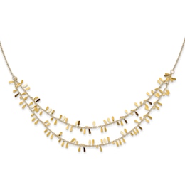 Double-Strand Link Necklace 14K Yellow Gold 17.75&quot;