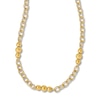 Thumbnail Image 1 of Brushed Fancy Link Necklace 14K Yellow Gold 17&quot;