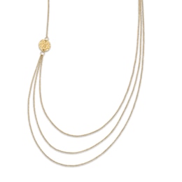 Solid 3-Layer Rope Chain Necklace 14K Yellow Gold 16&quot;