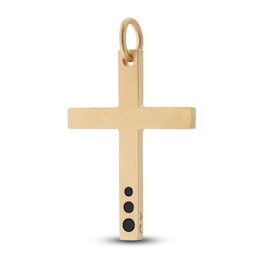 Marco Dal Maso Natural Onyx Cross Charm Sterling Silver/18K Yellow Gold-Plated