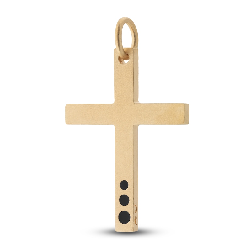 Main Image 1 of Marco Dal Maso Natural Onyx Cross Charm Sterling Silver/18K Yellow Gold-Plated