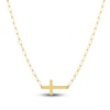 Thumbnail Image 1 of Cross Paperclip Necklace 14K Yellow Gold 18&quot;