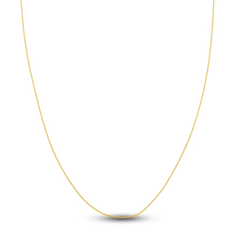 Solid Box Chain Necklace 18K Yellow Gold 20" 0.73mm