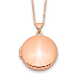 Round Locket Necklace 14K Rose Gold 18&quot;