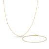 Thumbnail Image 1 of Solid Paperclip Chain Necklace/Bracelet Set 14K Yellow Gold 18&quot;