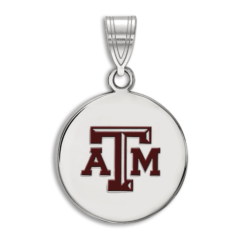 Texas A&M University Enamel Charm Sterling Silver