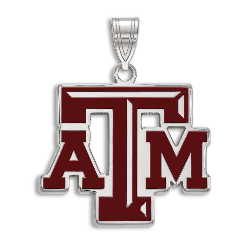 Texas A&M University Enamel Charm Sterling Silver