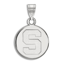 Michigan State University Small Disc Necklace Charm Sterling Silver