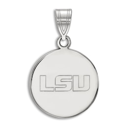 Louisiana State University Small Disc Necklace Charm Sterling Silver