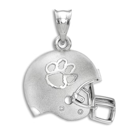 Clemson University 3D Helmet Necklace Charm Sterling Silver