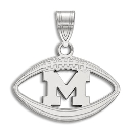 University of Michigan Football Necklace Charm Sterling Silver