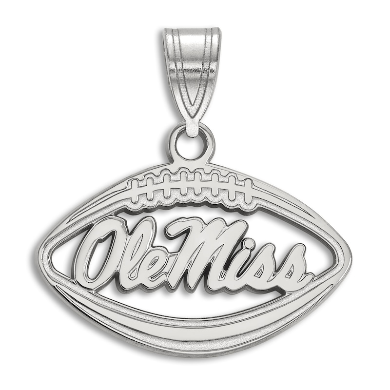 University of Mississippi Football Necklace Charm Sterling Silver