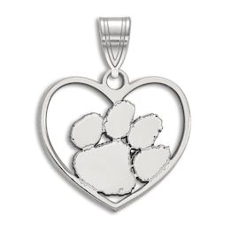 Clemson University Heart Necklace Charm Sterling Silver