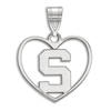 Thumbnail Image 1 of Michigan State University Heart Necklace Charm Sterling Silver