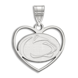 Penn State University Heart Necklace Charm Sterling Silver