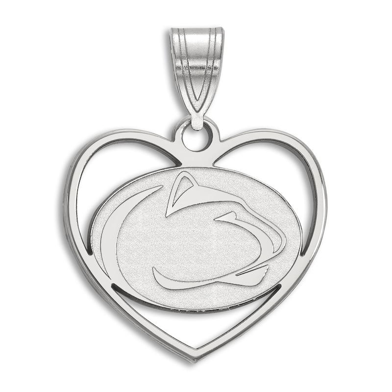 Main Image 1 of Penn State University Heart Necklace Charm Sterling Silver