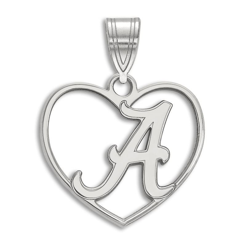 Main Image 1 of University of Alabama Heart Necklace Charm Sterling Silver