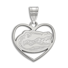 University of Florida Heart Necklace Charm Sterling Silver