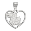 Thumbnail Image 1 of University of Kansas Heart Necklace Charm Sterling Silver