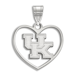 University of Kentucky Heart Necklace Charm Sterling Silver