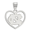 Thumbnail Image 1 of University of North Carolina Heart Necklace Charm Sterling Silver