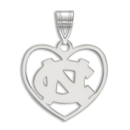 University of North Carolina Heart Necklace Charm Sterling Silver