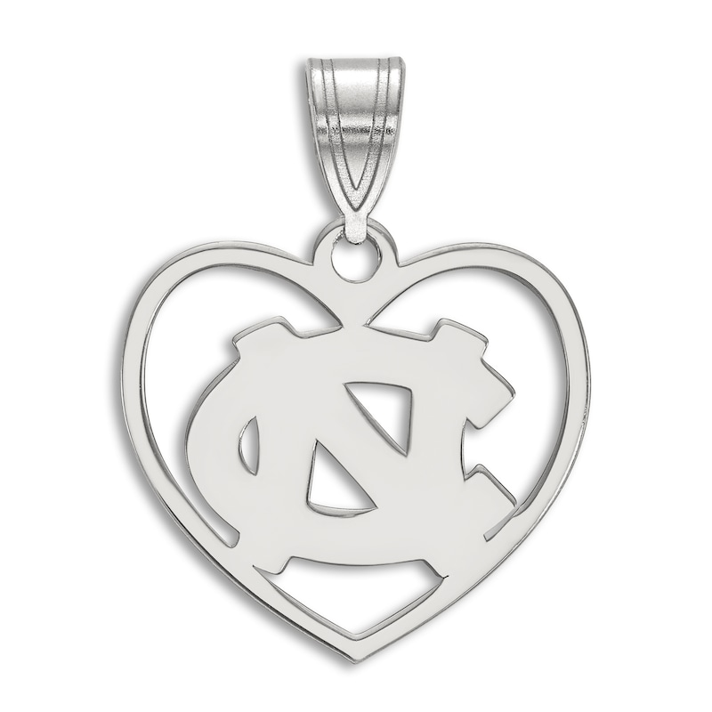 Main Image 1 of University of North Carolina Heart Necklace Charm Sterling Silver