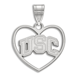 University of Soutn California Heart Necklace Charm Sterling Silver