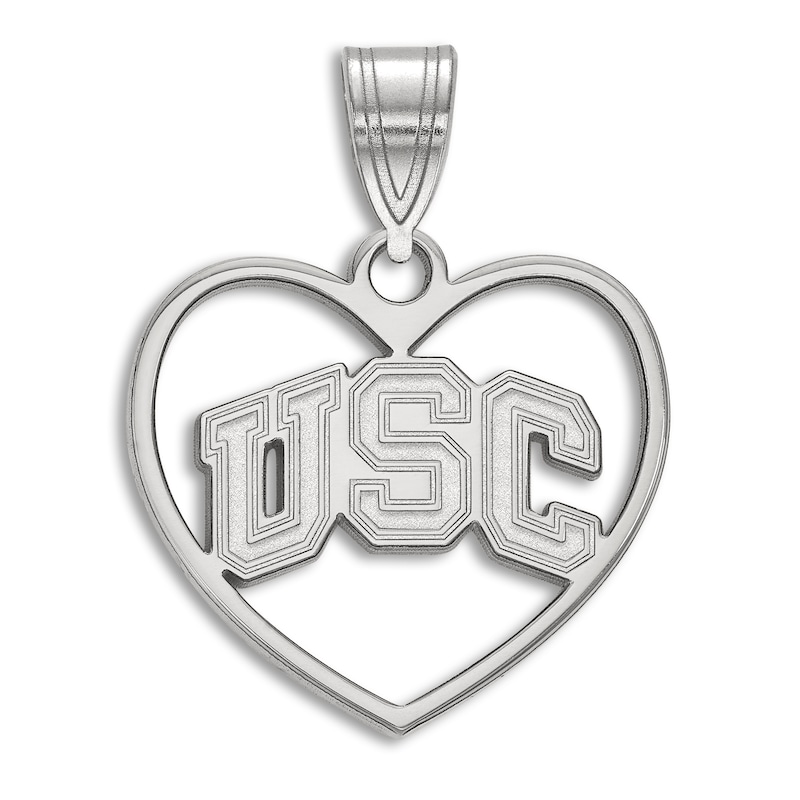 Main Image 1 of University of Soutn California Heart Necklace Charm Sterling Silver