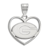 Thumbnail Image 1 of University of Georgia Heart Necklace Charm Sterling Silver