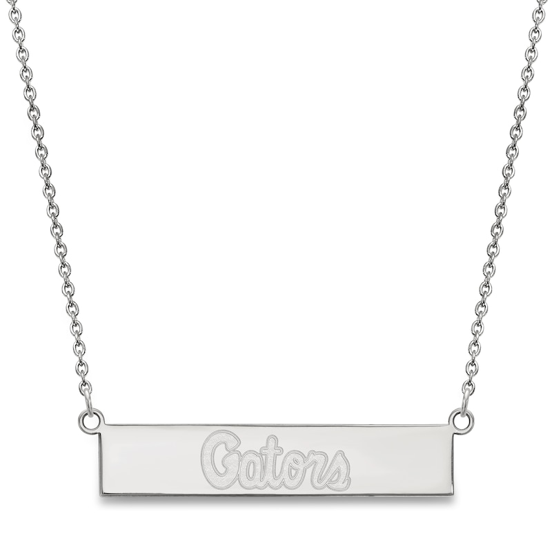 University of Florida University Small Bar Necklace Sterling Silver 18"