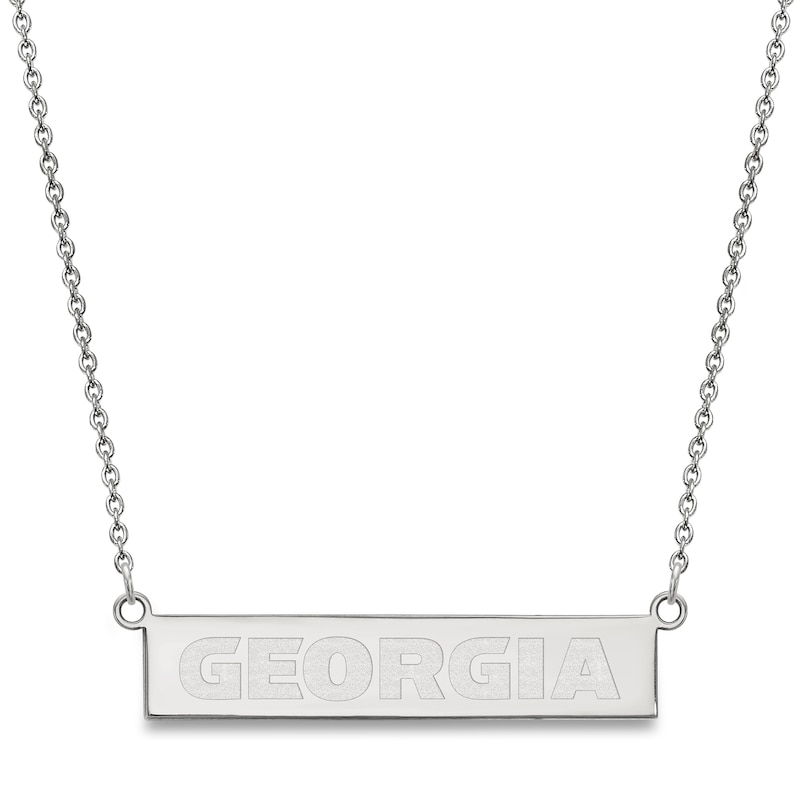 University of Georgia Small Bar Necklace Sterling Silver 18"