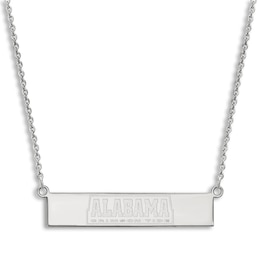 University of Alabama Small Bar Necklace Sterling Silver 18&quot;