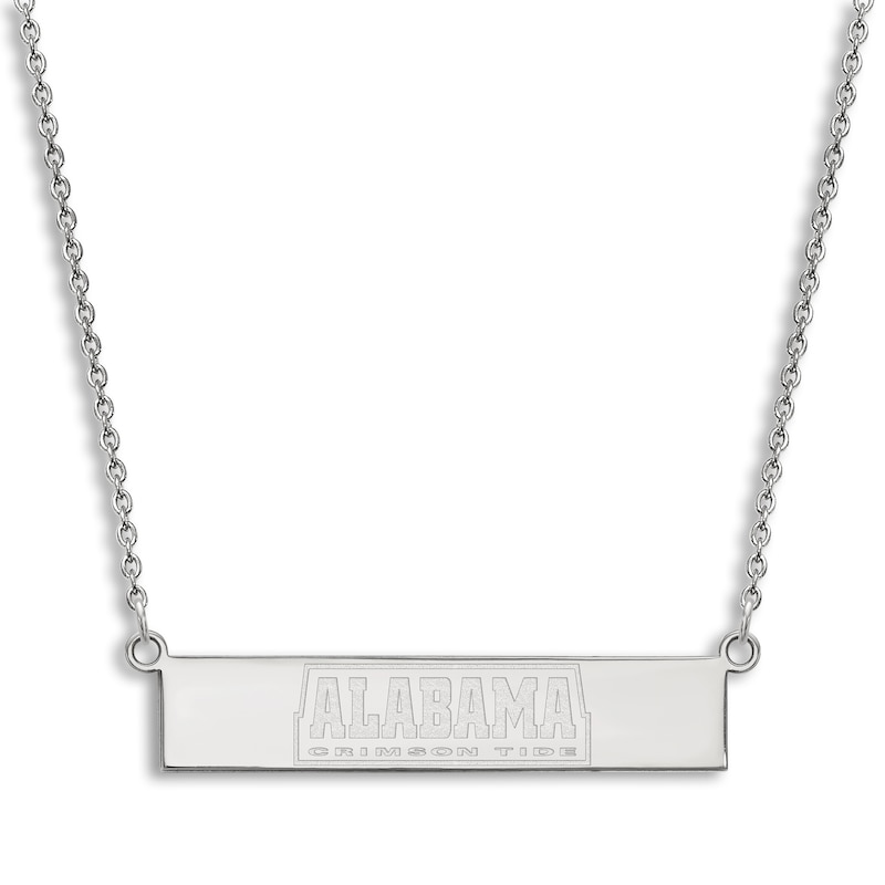 University of Alabama Small Bar Necklace Sterling Silver 18"