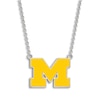 Thumbnail Image 1 of University of Michigan Large Yellow Enamel Pendant Necklace Sterling Silver 18&quot;